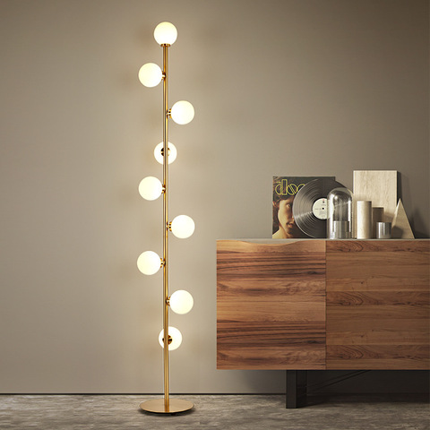 Lampe autoportante en forme de boule de verre, design nordique moderne, luminaire décoratif d'intérieur, idéal pour un salon ou une chambre à coucher, LED ► Photo 1/6