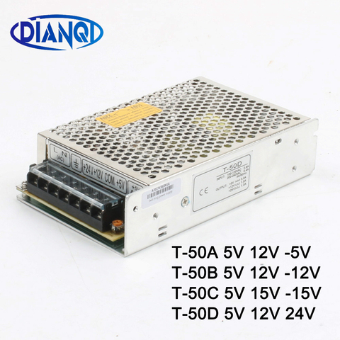 DIANQI T-50C 5 V 15 V-15 V triple sortie alimentation T-50A 5 V 12 V-5 V ac dc convertisseur T-50B 5 V 12 V-12 V AC à DC T-50D 5 V 12 V 24 V ► Photo 1/6