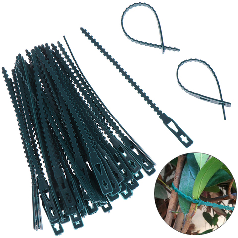 Attaches de câble de plante en plastique de 50pcs attaches de câble réutilisables pour le Support d'escalade d'arbre de jardin ► Photo 1/6