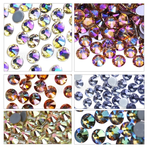 Grand Reflets! Ambre soleil violet SS6-SS30 correctif plat dos strass strass cristal paillettes pierre à fer bricolage sur vêtement ► Photo 1/6