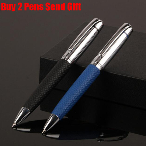 Stylo à bille en métal de marque de luxe pour hommes d'affaires, stylo d'écriture en cuir PU, stylo de Signature, achetez 2 stylos, envoyez un cadeau ► Photo 1/6