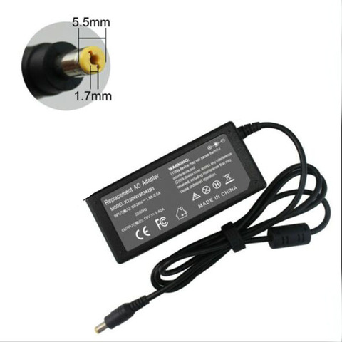 Chargeur avec câble d'alimentation pour ordinateur portable, 19V, 3,42 a, 5.5x1.7mm, 65W, adaptateur secteur pour Acer Aspire 5315, 5630, 5735, 5920, 5535, 5738, 6920, 7520, 8100, 8572 ► Photo 1/1