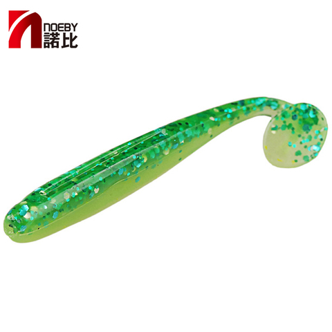 Noeby Wobbler pêche leurre souple Shad Silicone appât 50 75 90mm leurre artificiel Jig ver pour perche brochet carpe ensemble de T queue Wobbler ► Photo 1/6