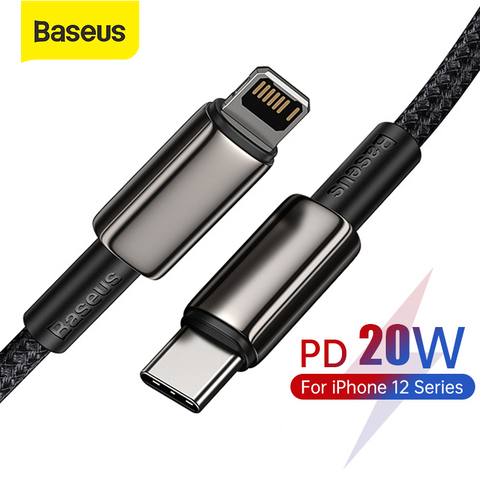 Câble USB C Baseus 20W pour iPhone 11 8 XR PD Charge rapide pour iPhone 12 SE câble USB Type C Charge rapide pour câble Macbook ► Photo 1/6