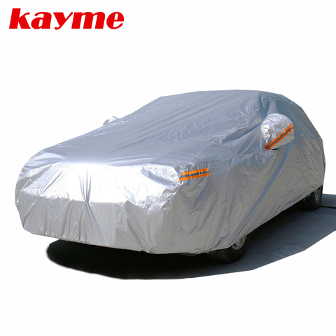 Kayme-bâches de voiture complètes étanches 210T | protection solaire et uv pour l'extérieur, protection contre la poussière et la pluie, protection contre la neige, pour suv et berline à coupe universelle ► Photo 1/6