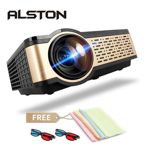 ALSTON – projecteur Portable W5 HD 4000 Lumens, Android, WIFI, Bluetooth, Support 1080p, compatible HDMI, USB, VGA, avec cadeau ► Photo 1/6
