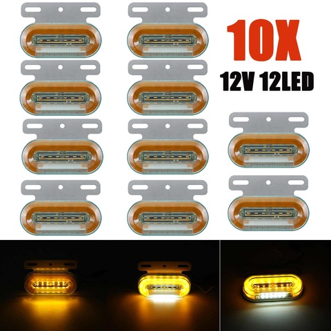 10 pièces 12V 12 feux de position latéraux LED voiture lumières externes Signal indicateur lampes avertissement feu arrière 3 Modes remorque camion camion ► Photo 1/6