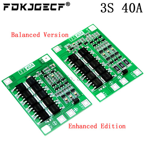 Panneau de Protection de carte PCB de Module de cellule de Lipo de chargeur de batterie au Lithium de Li-ion de 3S 40A pour le moteur 12.6V de foret améliorent/équilibrent ► Photo 1/3