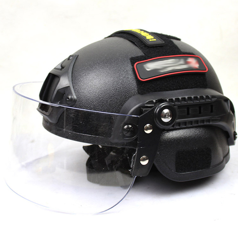 Casque Airsoft Swat de Combat Mich 2000, avec visière transparente, lunettes de protection, Sports de plein air, chasse, Skate ► Photo 1/6