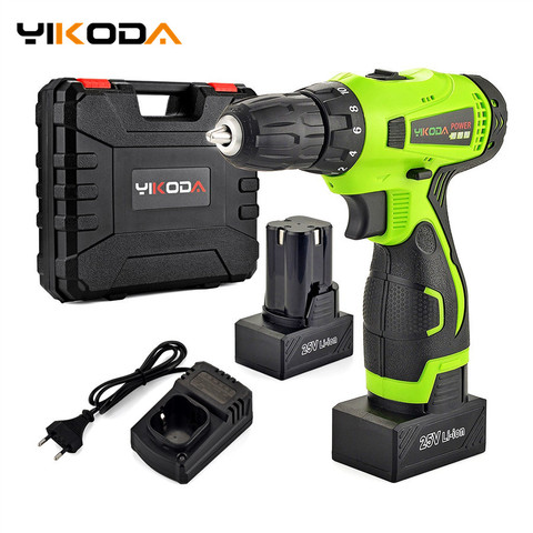 YIKODA tournevis électrique 25V, Double vitesse, batterie au Lithium, perceuse sans fil, pilote électrique, bricolage domestique, outils rechargeables ► Photo 1/6