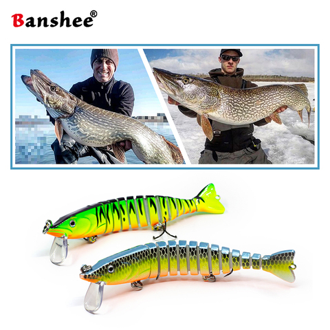 Banshee 114mm 14g coulant des Wobblers pour la pêche à la traîne brochet multi-jointed Swimbait 13 segments dur appâts artificiels de pêche fishing leurre peche brochet  peche mer leurre dur lures fishing Multi Jointed ► Photo 1/6