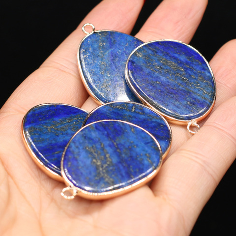 Pierre naturelle Lapis-lazuli, 1 pièce, breloques, pendentifs, forme de goutte d'eau, pour la fabrication de colliers, accessoires, cadeau, taille 21x35mm, bijoux à bricoler soi-même ► Photo 1/6