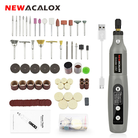 NEWACALOX USB charge vitesse Variable Mini meuleuse Machine outils rotatifs Kit meuleuse ensemble avec 126 pièces gravure accessoires Kit ► Photo 1/6