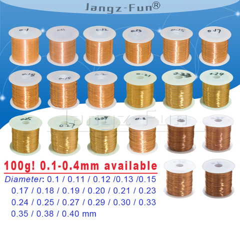 Verni de fil de cuivre émaillé de polyuréthane, 100g, diamètre 0.1mm à 0.4mm, QA-1/155, 2uew, pour le cavalier de fils de transformateur ► Photo 1/5