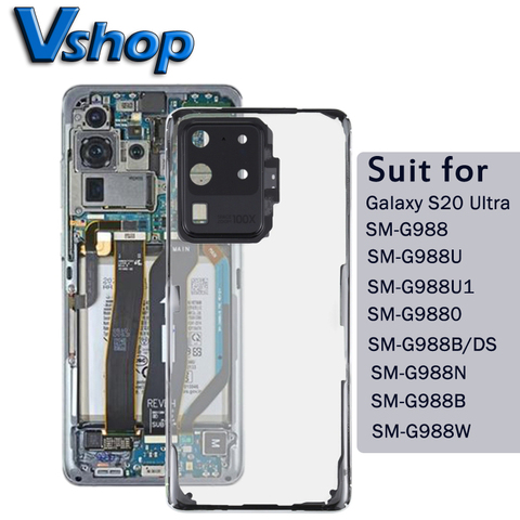 Coque arrière de batterie transparente en verre pour Samsung Galaxy S20 Ultra SM-G988 SM-G988U, pièces de rechange pour téléphone portable ► Photo 1/5