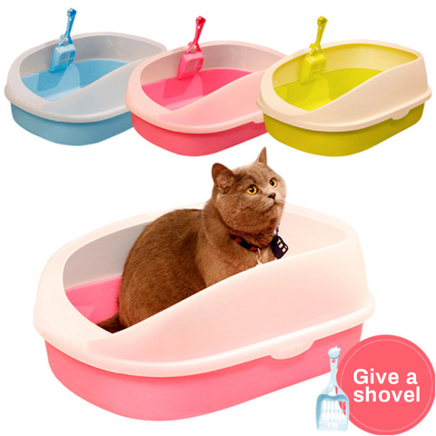 Litière pour chat de compagnie chien Toilette chat chien plateau Teddy Anti-éclaboussures Toilette avec chat litière pelle chiot chats intérieur maison ► Photo 1/1