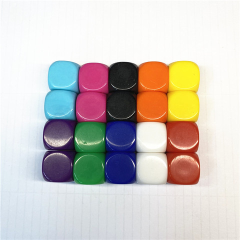 10 pièces acrylique 16mm multicolore blanc dés coin arrondi #16 enseignement accessoires jeu jeux de société accessoires outils mathématiques ► Photo 1/6