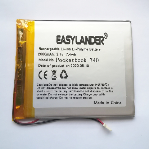 Batterie Rechargeable 3.7V 2000mAh pour batterie PocketBook740 ► Photo 1/1