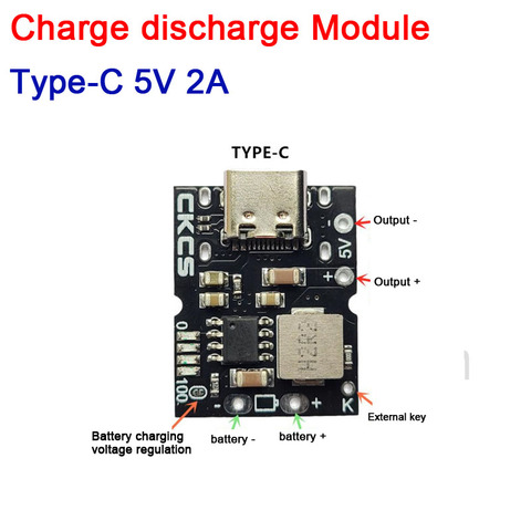 Type-c USB 5V 2A 1S simple chaîne lithium batterie charge décharge module charge Protection conseil Boost convertisseur puissance ► Photo 1/5