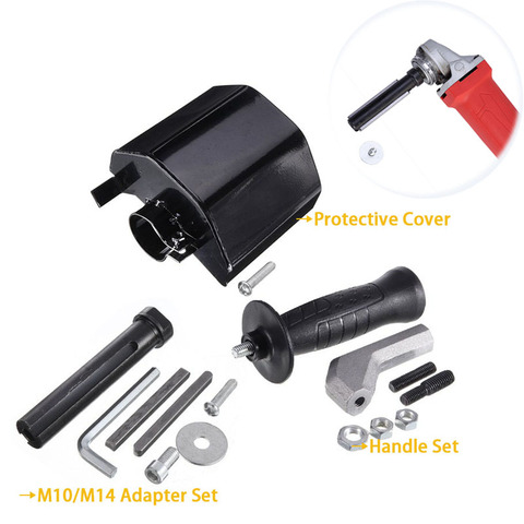 Drillpro – Kit d'outils de protection pour meuleuse d'angle M10/M14, pièces pour meuleuse d'angle, dispositif de polissage linéaire manuel, adaptateur de meuleuse d'angle ► Photo 1/6