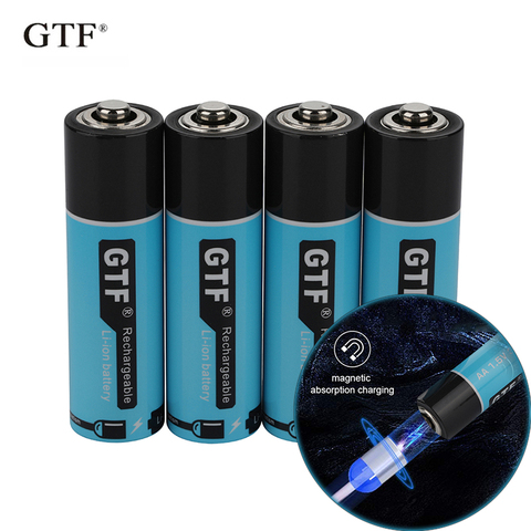 2022 nouveau GTF charge magnétique 1.5V aa batterie 2000 mAh 3000 mWh 100% capacité AA batterie Rechargeable câble de charge magnétique ► Photo 1/6