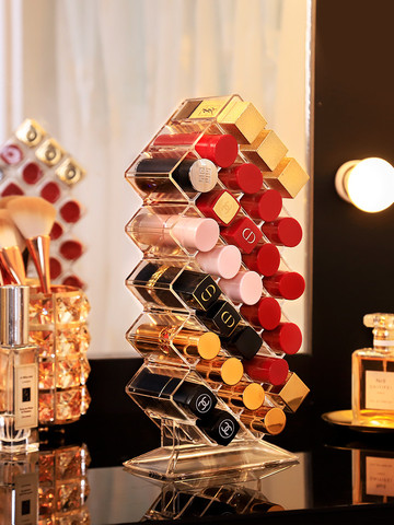 28 grilles acrylique maquillage organisateur boîte de rangement cosmétique rouge à lèvres bijoux boîte support présentoir maquillage organisateur ► Photo 1/6