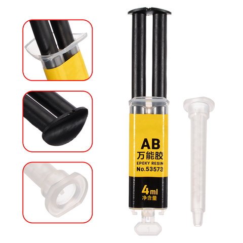 Colle époxy AB adhésive forte pour la réparation des métaux, plastique, bois, verre, 1 pièce, 4ml ► Photo 1/6