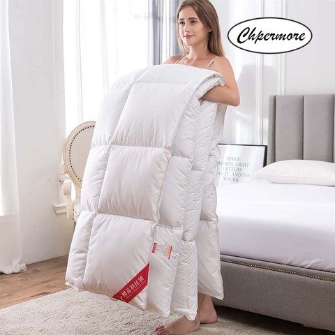 Chpermore – couette en duvet d'oie/canard blanc 95%, housse de couette d'hiver pour hôtel cinq étoiles, 100% coton, King/Queen Size, pleine taille ► Photo 1/5