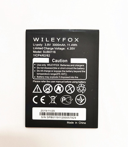 AZK – batterie 3000mAh SUB0116 pour téléphone WILEYFOX Wileyfox Spark X ► Photo 1/3