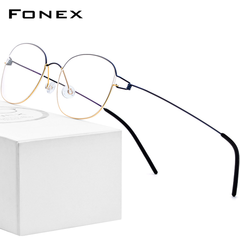 FONEX titane alliage lunettes cadre hommes Prescription lunettes coréen danemark femmes myopie optique cadre sans vis lunettes 98618 ► Photo 1/6