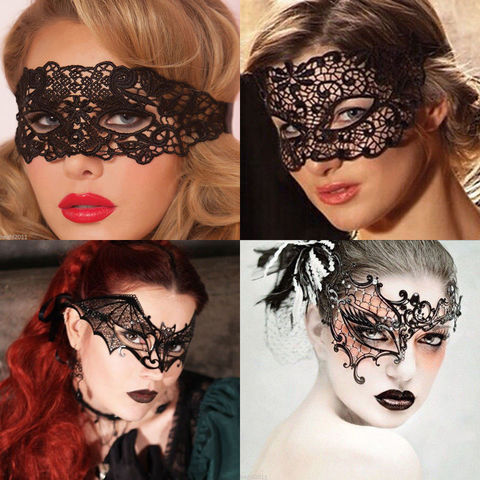 Femmes Sexy noir dentelle masque mascarade fête masque pour les yeux Festival Halloween Cosplay masques accessoires ► Photo 1/6