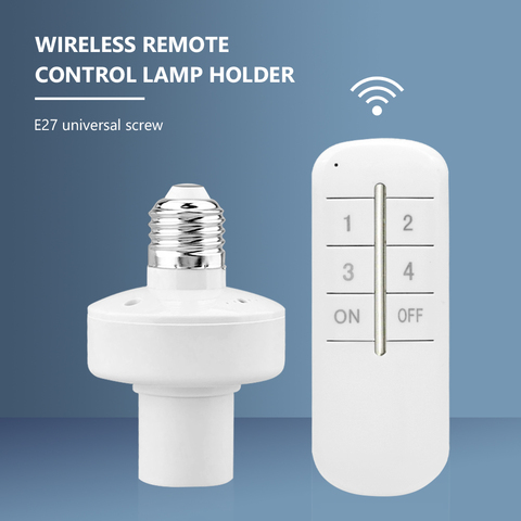 Support de lampe avec télécommande sans fil E27 1/2/3/4, haute qualité, 20M, base oN/off, interrupteur, prise de courant, dispositif intelligent pour ampoule LED ► Photo 1/6