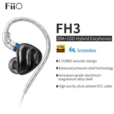 Nouvelle marque FiiO FH3 Triple lecteur In-Ear HiFi écouteurs avec haute résolution, son de basse, haute fidélité pour Smartphones/PC ► Photo 1/6