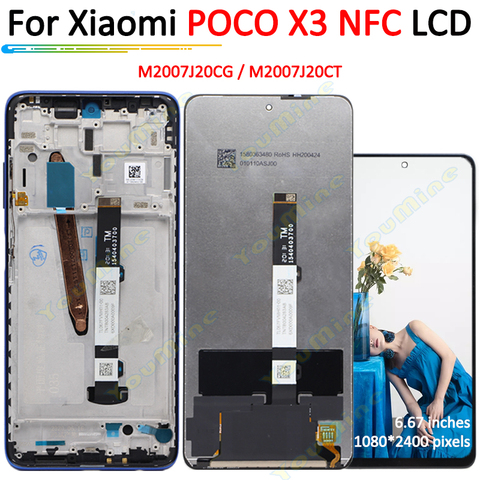 Affichage d'origine 6.67 ''pour Xiaomi Poco X3 LCD avec écran tactile numériseur assemblée pour Xiaomi PocoX3 écran lcd M2007J20CG ► Photo 1/6