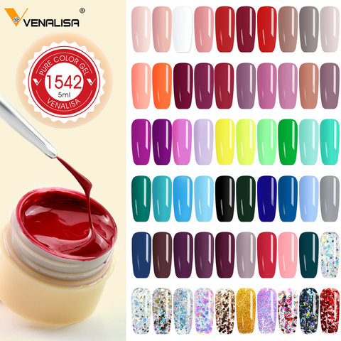 Gel de couleur scintillante CANNI usine Venalisa UV LED Gel de peinture 5 ML 180 vernis de couleur Pure tremper les rides UV LED Gel de peinture pour les ongles ► Photo 1/6