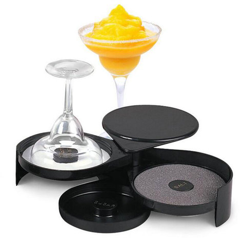 Barman en ABS à 3 niveaux, outil de barman, accessoire de Cocktail, verre, rivet rotatif, sel, maison, Bar pratique, jus de citron vert, sucre Durable ► Photo 1/5