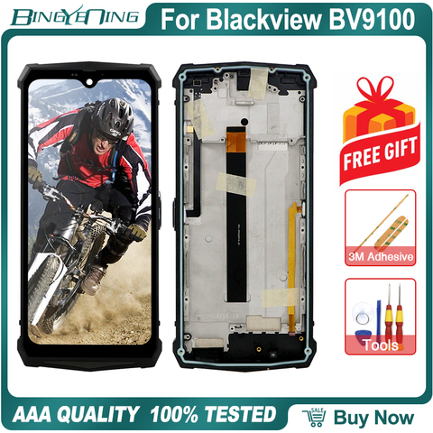 100% Original pour Blackview BV9100 LCD et écran tactile numériseur avec cadre capteur d'empreintes digitales module d'affichage réparation remplacement ► Photo 1/1