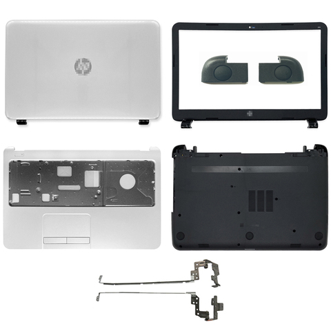 Nouveau pour HP 15-G 15-R 15-T 15-H 15-Z 250 G3 255 G3 ordinateur portable LCD couverture arrière/lunette avant/couvercle inférieur/coussinet de pied blanc ► Photo 1/6