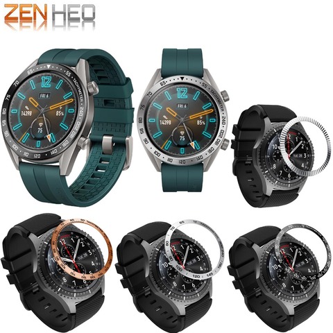 Pour Huawei GT2 46mm montre lunette anneau style cadre pour Samsung Galaxy montre 46mm Gear S3 frontière protecteur anneau housse ► Photo 1/5