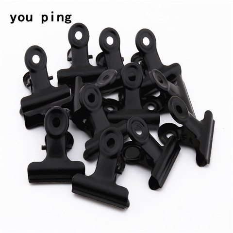 Haute qualité noir 50mm 38mm 31mm 22mm ronde en métal pince papier signet Clips mémo Clip étudiant école fournitures de bureau ► Photo 1/6