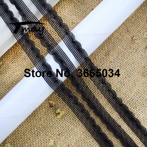 #1592 #1643 blanc noir bandes élastiques gomme 8yards Stretch dentelle maille garniture couture bébé sous-vêtements de femme pantalon tissu pétoncles ► Photo 1/6