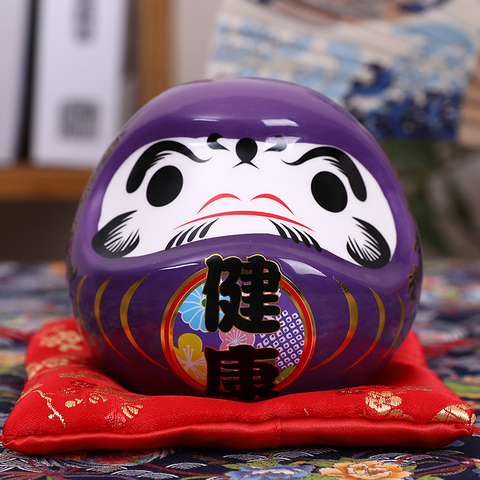 Maneki Neko Daruma, Statue de chat de Fortune en céramique, décoration pour la maison, 4.5 pouces, Feng Shui, tirelire ► Photo 1/6