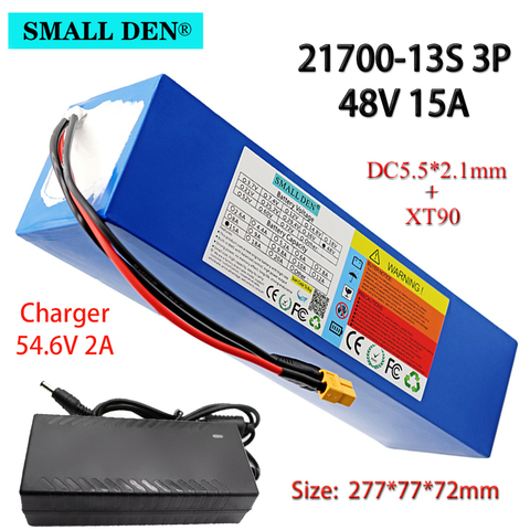 48V 15Ah 21700 batterie au lithium 13S3P 15000mAh 1000W haute puissance batterie 54.2V Ebike vélo électrique 25A BMS + 42V 2A chargeur ► Photo 1/6