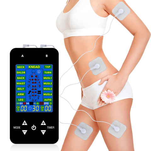 EMS Tens-appareil de massage numérique pour le corps, Acupuncture, appareil de thérapie avec 4 électrodes, soulagement de la douleur, pour le dos, le cou, les jambes, soins de santé ► Photo 1/6