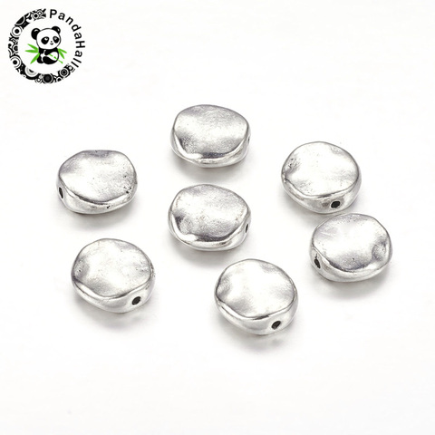 Style tibétain Perles, Sans Plomb et Sans Cadmium, Nuggets, Argent Antique, sur 11.5mm de long, 11.5mm large, 4mm épais, trou: 1mm ► Photo 1/6