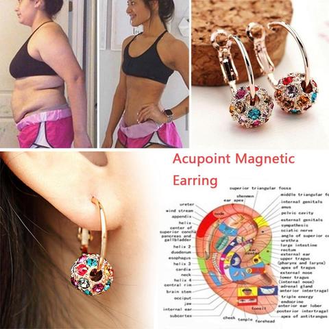 1 paire magnétique minceur boucles d'oreilles perdre du poids corps Relaxation Massage mince oreille goujons Patch santé bijoux filles femmes meilleur cadeau ► Photo 1/6