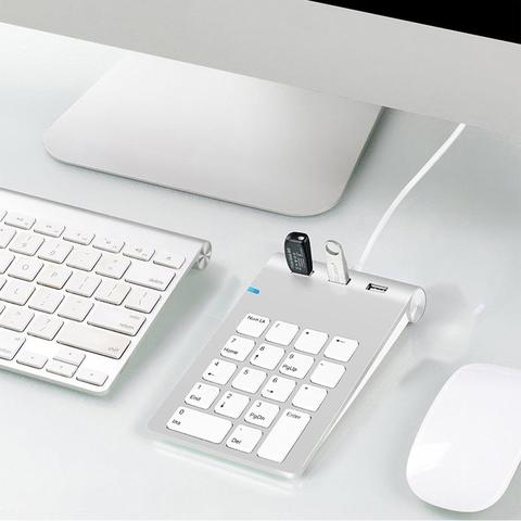 Rocketek USB 18 touches clavier numérique Mini USB 2.0 Hub pour ordinateur portable ordinateur de bureau clavier numérique Ultra mince pavé numérique ordinateur de calcul ► Photo 1/6