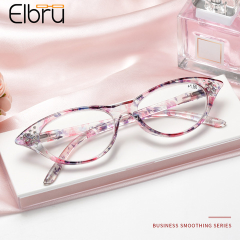 Elbru presbyte lunettes diamant embelli PC anti-déflagrant printemps jambe lunettes de lecture unisexe + 1.0 + 1.5 + 2.0 + 2.5 + 3.0 + 3.5 + + ► Photo 1/5