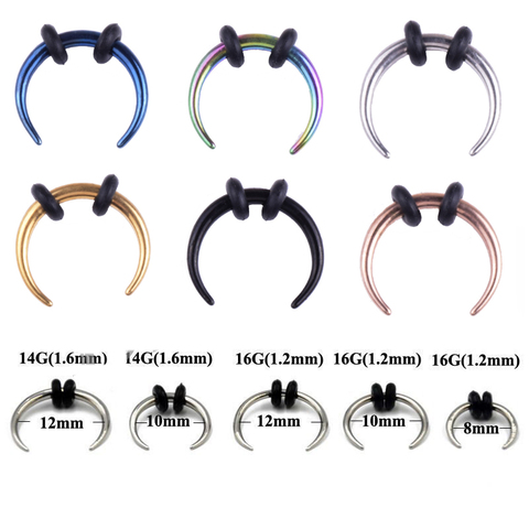 Piercing en acier chirurgical, 1 pièce, corne de bœuf, Vintage, nez, Septum, cerceau, Clicker, fer à cheval, nez, oreille conique, bijoux pour le corps ► Photo 1/6