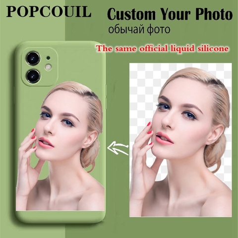 Coque en Silicone liquide pour IPhone, étui de marque de luxe, Original, personnalisé, pour IPhone 12 Mini X 11 Pro Max XR 7 8 6 S Plus ► Photo 1/6